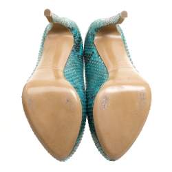 Nicholas Kirkwood Two Tone Python Leather Platform Pumps Size 38