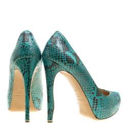 Nicholas Kirkwood Two Tone Python Leather Platform Pumps Size 38
