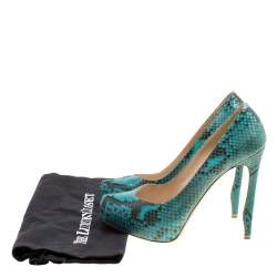 Nicholas Kirkwood Two Tone Python Leather Platform Pumps Size 38