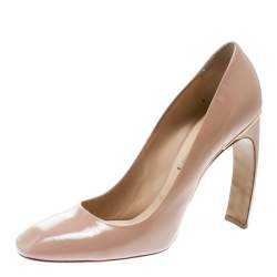 Nicholas Kirkwood Beige Patent Leather Square Toe Pumps Size 40.5