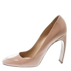 Nicholas Kirkwood Beige Patent Leather Square Toe Pumps Size 40.5