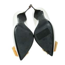 Nicholas Kirkwood White Leather Hexagon Pointed Toe Pumps Size 37.5