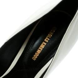 Nicholas Kirkwood White Leather Hexagon Pointed Toe Pumps Size 37.5