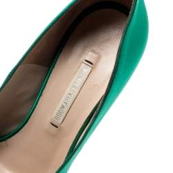 Nicholas Kirkwood Green Satin Platform Pumps Size 36.5