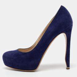 Nicholas Kirkwood Blue Suede Platform Pumps Size 36.5
