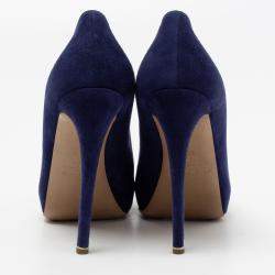 Nicholas Kirkwood Blue Suede Platform Pumps Size 36.5