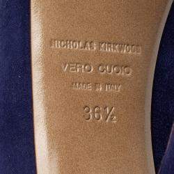 Nicholas Kirkwood Blue Suede Platform Pumps Size 36.5