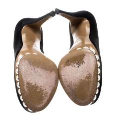 Pre Owned Nicholas Kirkwood Black Satin Casati Faux Pearl Platform Pumps Size 39