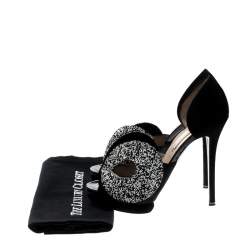 Pre Owned Nicholas Kirkwood Monochrome Suede Cut Out Peep Toe Platform Sandals Size 39