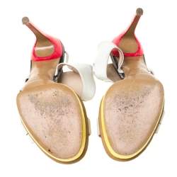 Nicholas Kirkwood Multicolor Flower Leather and Python Platform Sandals Size 39