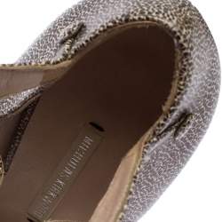 Nicholas Kirkwood Black/Beige Textured Leather and Mesh Lace Up Platform Sandals Size 39