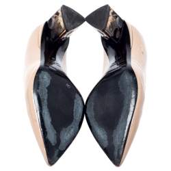 Pre Owned Nicholas Kirkwood Beige Patent Leather Pointed Toe Pumps Size 37