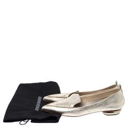 Pre Owned Nicholas Kirkwood Metallic Gold Leather Beya Loafers Size 36