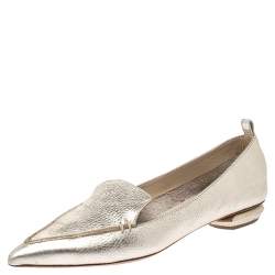 Leather flats Nicholas Kirkwood Gold size 37.5 EU in Leather