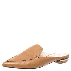 Nicholas Kirkwood Tan Leather Beya Pointed Toe Mules Size 36.5