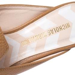Nicholas Kirkwood Tan Leather Beya Pointed Toe Mules Size 36.5