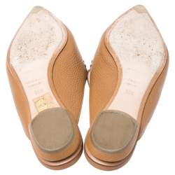 Nicholas Kirkwood Tan Leather Beya Pointed Toe Mules Size 36.5