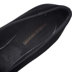 Pre Owned Nicholas Kirkwood Black Velvet Eye Motif Iris Loafers Size 38