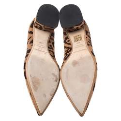 Pre Owned Nicholas Kirkwood Brown Leopard Print Pony Hair Beya Pointed Toe Pumps Size 39.5