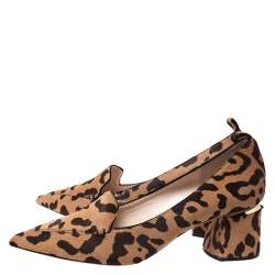 Pre Owned Nicholas Kirkwood Brown Leopard Print Pony Hair Beya Pointed Toe Pumps Size 39.5