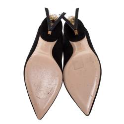 Nicholas Kirkwood Black Suede Veronika Pointed Toe Mules Size 36