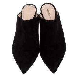 Nicholas Kirkwood Black Suede Veronika Pointed Toe Mules Size 36