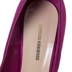 Pre Owned Nicholas Kirkwood Magenta Satin Casati Faux Pearl Platform Pumps Size 39