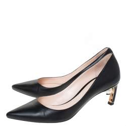 Pre Owned Nicholas Kirkwood Black Leather Maeva Pumps Size 38