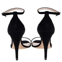 Pre Owned Nicholas Kirkwood Black Suede Penelope Pearl Ankle Strap Sandals Size 39.5