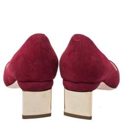 Pre Owned Nicholas Kirkwood Red Suede Prism Pumps Size 35