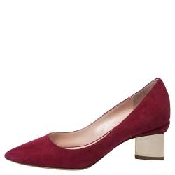 Pre Owned Nicholas Kirkwood Red Suede Prism Pumps Size 35
