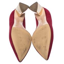 Pre Owned Nicholas Kirkwood Red Suede Prism Pumps Size 35