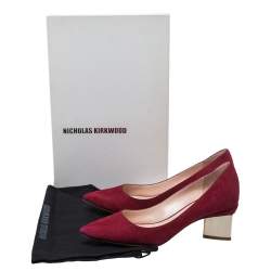 Pre Owned Nicholas Kirkwood Red Suede Prism Pumps Size 35