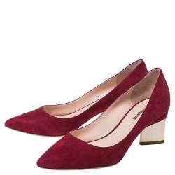 Pre Owned Nicholas Kirkwood Red Suede Prism Pumps Size 35