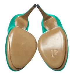 Nicholas Kirkwood Green Satin Platform Pumps Size 41