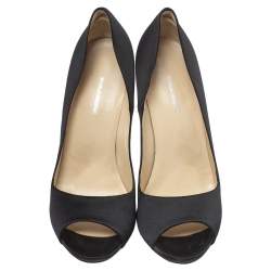 Nicholas Kirkwood Black/White Satin Peep Toe Pumps Size 39