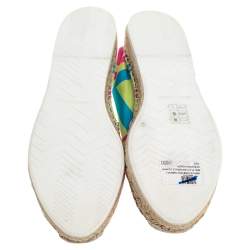 Pre Owned Nicholas Kirkwood Multicolor Satin Espadrilles Size 37