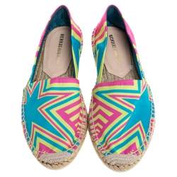 Pre Owned Nicholas Kirkwood Multicolor Satin Espadrilles Size 37