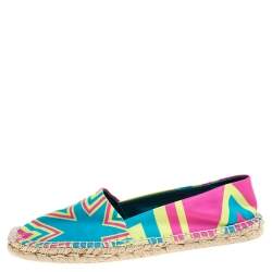 Pre Owned Nicholas Kirkwood Multicolor Satin Espadrilles Size 37