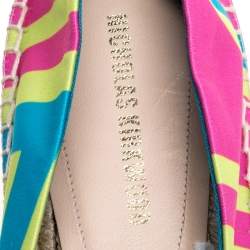 Pre Owned Nicholas Kirkwood Multicolor Satin Espadrilles Size 37
