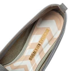 Pre Owned Nicholas Kirkwood Grey Leather Botalatto Flat Loafers Size 35.5