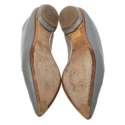 Pre Owned Nicholas Kirkwood Grey Leather Botalatto Flat Loafers Size 35.5