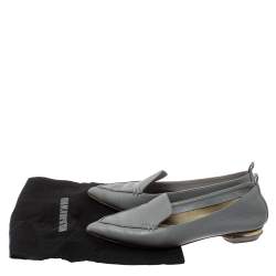 Pre Owned Nicholas Kirkwood Grey Leather Botalatto Flat Loafers Size 35.5