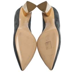 Pre Owned Nicholas Kirkwood Grey Suede Prism Pumps Size 37.5