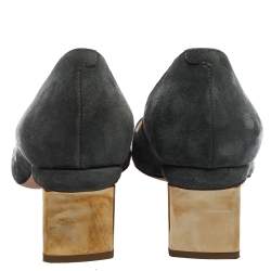 Pre Owned Nicholas Kirkwood Grey Suede Prism Pumps Size 37.5