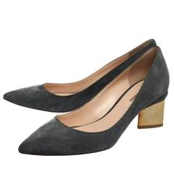 Pre Owned Nicholas Kirkwood Grey Suede Prism Pumps Size 37.5