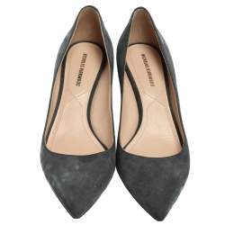 Pre Owned Nicholas Kirkwood Grey Suede Prism Pumps Size 37.5
