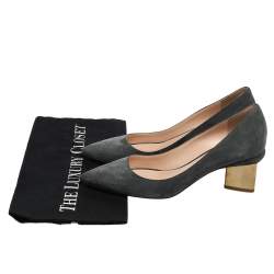 Pre Owned Nicholas Kirkwood Grey Suede Prism Pumps Size 37.5