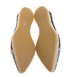 Nicholas Kirkwood Monochrome Embroidered Fabric Mexican Pointed Toe Espadrilles Size 40