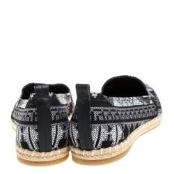 Nicholas Kirkwood Monochrome Embroidered Fabric Mexican Pointed Toe Espadrilles Size 40